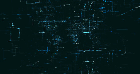 Wall Mural - abstract digital network data background, 3d rendering