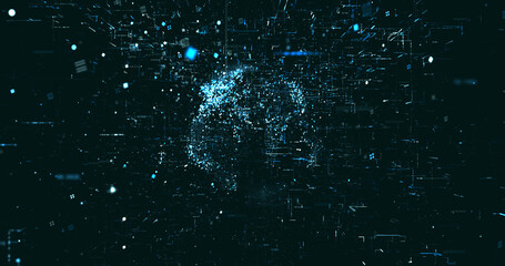 Wall Mural - abstract digital network data background, 3d rendering