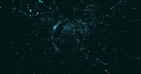 Wall Mural - abstract digital network data background, 3d rendering