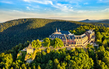 Mont Sainte-Odile Abbey In The Vosges Mountains. Major Tourist Attraction In Alsace, France