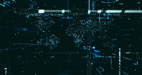 Wall Mural - abstract digital network data background, 3d rendering