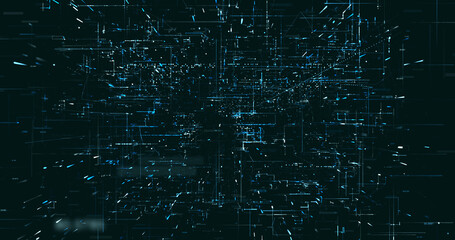 Wall Mural - abstract digital network data background, 3d rendering