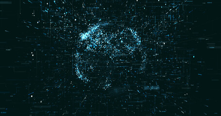 Wall Mural - abstract digital network data background, 3d rendering