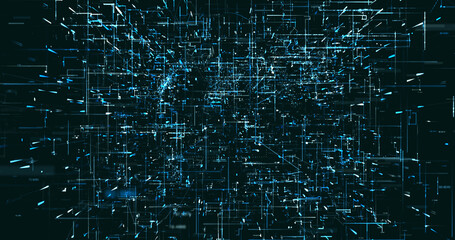 Wall Mural - abstract digital network data background, 3d rendering