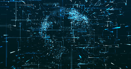 Wall Mural - abstract digital network data background, 3d rendering