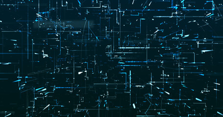 Wall Mural - abstract digital network data background, 3d rendering