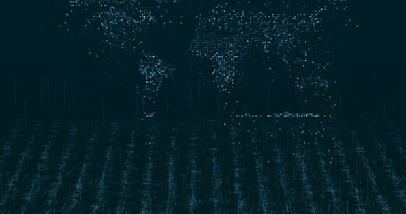 Wall Mural - abstract digital network data background, 3d rendering