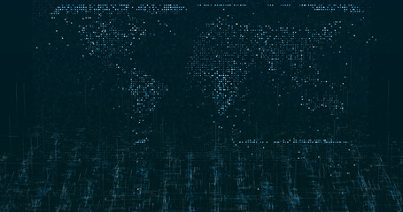 Wall Mural - abstract digital network data background, 3d rendering