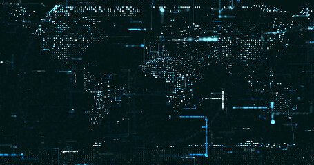Wall Mural - abstract digital network data background, 3d rendering