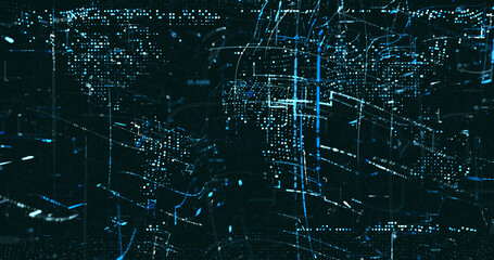Wall Mural - abstract digital network data background, 3d rendering