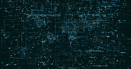 Wall Mural - abstract digital network data background, 3d rendering
