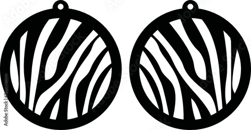 Download Zebra Round Earrings Template Design Svg Vector Cut File For Cricut And Silhouette Jewelry Design Vinyl Leather Stock Vector Adobe Stock