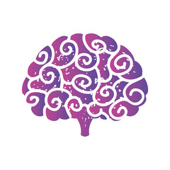 Sticker - the human brain on white background