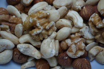 Poster - Pile of cashew nut, walnut and hazelnut