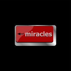 Poster - Computer keyboard key button with miracles text