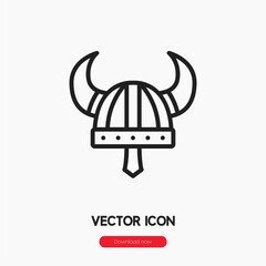 Poster - viking helmet icon vector sign symbol