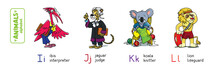 Animals With Professions. Funny Alphabet Or ABC.