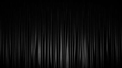 black curtain or drapes with light spot abstract background. luxury wavy black silk. curtain decorat