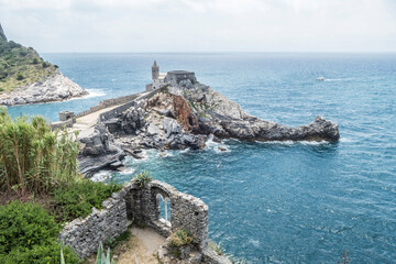 aerial view of the Church San Pietro in Portovenere