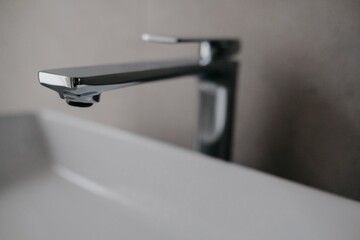 Canvas Print - Closeup shot of a bathroom sink