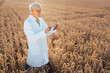© Kzenon - Scientist doing field test of new GMO grain for better yield