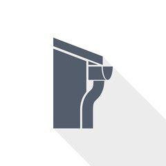 Poster - House with gutter flat design vector icon
