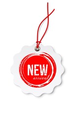 Poster - New arrival tag hanging on string, vector illustration