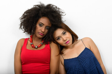 Portrait of two multi ethnic young women together