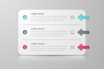 Poster - Infographic concept design with 3 options, steps or processes. Can be used for workflow layout, annual report, flow charts, diagram, presentations, web sites, banners, printed materials.