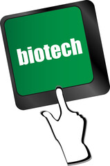Poster - bio tech message on enter key of keyboard