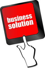 Poster - Computer keyboard with business solution key. business concept