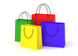 Colorful shopping bags 3d rendering