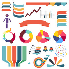 Poster - Infographs. Infographic charts elements collection. Financial analysis data graphs and diagram, marketing statistic and modern business presentation