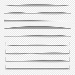 Poster - Transparent realistic paper shadow effect set. Web banner. Element for advertising and promotional message isolated on transparent background. Abstract vector illustration for your design and business