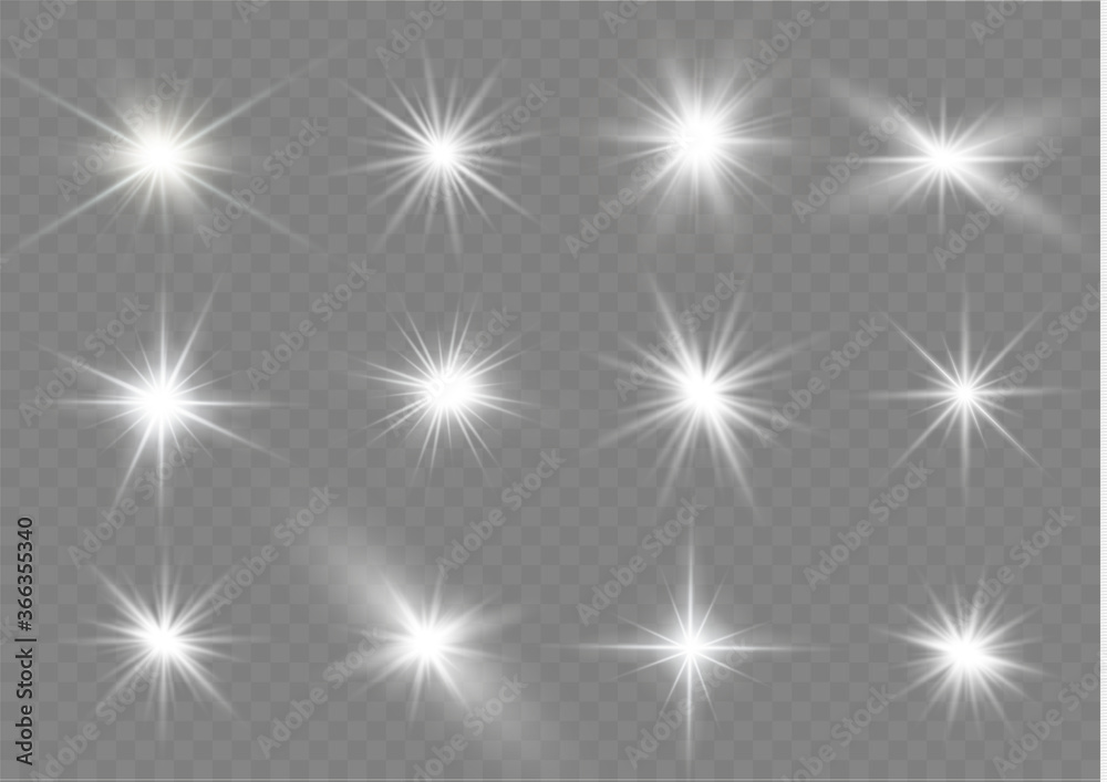 White light stars. - obrazy, fototapety, plakaty 