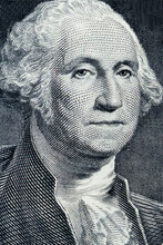 Portrait Of George Washington On One Dollar Bill As Symbol Of Business, Wealth And Profit.