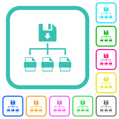 Canvas Print - Save file as multiple format vivid colored flat icons