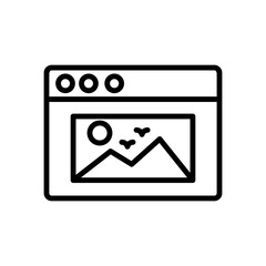Aufkleber - Browser, web site, picture icon. Simple line, outline vector elements of internet explorer icons for ui and ux, website or mobile application