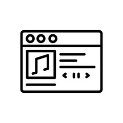 Aufkleber - Browser, web site, music icon. Simple line, outline vector elements of internet explorer icons for ui and ux, website or mobile application