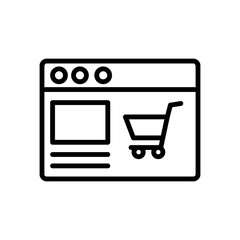 Fototapete - Browser, web site, shop icon. Simple line, outline vector elements of internet explorer icons for ui and ux, website or mobile application