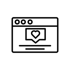 Poster - Browser, web site, heart, comment icon. Simple line, outline vector elements of internet explorer icons for ui and ux, website or mobile application