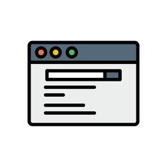 Aufkleber - Browser, web site, search icon. Simple color with outline vector elements of internet explorer icons for ui and ux, website or mobile application