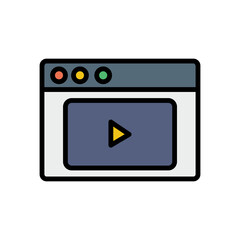Aufkleber - Browser, web site, video icon. Simple color with outline vector elements of internet explorer icons for ui and ux, website or mobile application