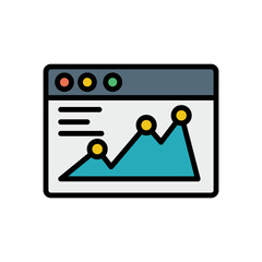 Aufkleber - Browser, web site, chart icon. Simple color with outline vector elements of internet explorer icons for ui and ux, website or mobile application
