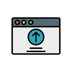 Poster - Browser, web site, upload icon. Simple color with outline vector elements of internet explorer icons for ui and ux, website or mobile application