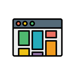 Aufkleber - Browser, web site, news icon. Simple color with outline vector elements of internet explorer icons for ui and ux, website or mobile application
