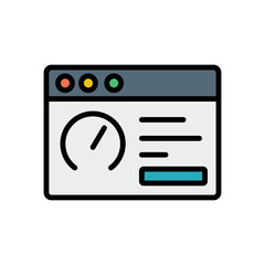 Aufkleber - Browser, web site, speedometer icon. Simple color with outline vector elements of internet explorer icons for ui and ux, website or mobile application