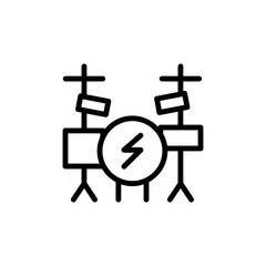 Poster - Orchestra, drum kit icon. Simple line, outline vector elements of rock n roll icons for ui and ux, website or mobile application