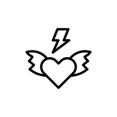 Aufkleber - Love, wing icon. Simple line, outline vector elements of rock n roll icons for ui and ux, website or mobile application