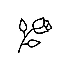 Aufkleber - Rose icon. Simple line, outline vector elements of rock n roll icons for ui and ux, website or mobile application